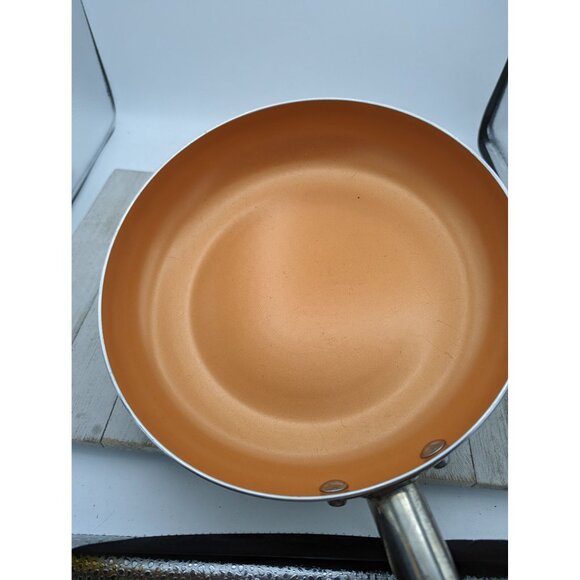 Copper Nonstick Ceramic Coating Fry Pan Skillet 9 1/2" Stainless Steel Todd Engl - Picture 7 of 7
